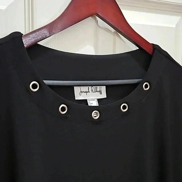Joseph Ribkoff Black Grommet top Sz 8 - Picture 7 of 8